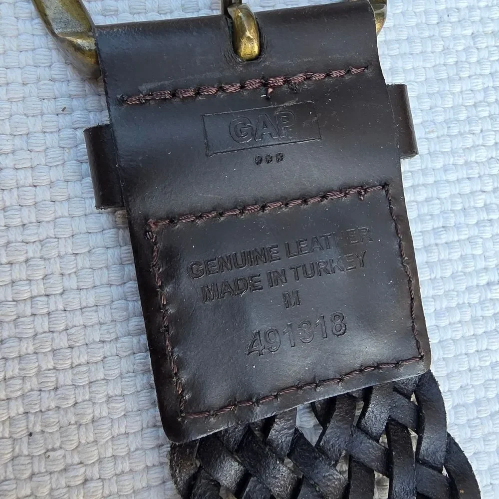 Gap woven leather belt 90s y2k